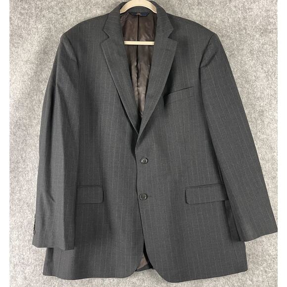 Brooks Brothers 346 Blazer Sport Coat Mens 46L Gray Stripe Stretch Wool 2 Button - Picture 1 of 16